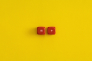 18 Plus Years on a red cubes
